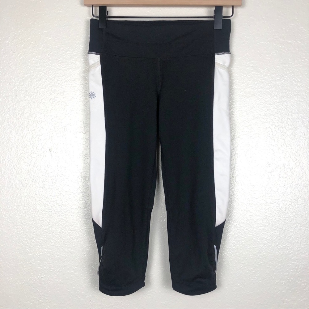 Athleta Black & White Capri Running Legging